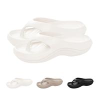 2025 New Pillow Flip Flops with Arch Support for Women Plantar Fasciitis Orthopedic Sandals Walking Platform Flipflops Pillow Soft Beach Shoes (White,40-41)
