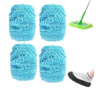 2025 New Reusable Microfiber Mop Pads, Reusable Mop Pads, Washable Dry Sweeping Cloths and Wet Mopping Cloths Mops Head Replacement Refills for Hardwood Surface Floor Cleaning (Blue,4pcs)