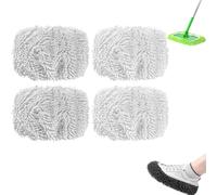 2025 New Reusable Microfiber Mop Pads, Reusable Mop Pads, Washable Dry Sweeping Cloths and Wet Mopping Cloths Mops Head Replacement Refills for Hardwood Surface Floor Cleaning (White,4pcs)