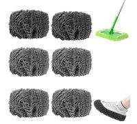 2025 New Reusable Microfiber Mop Pads, Reusable Mop Pads, Washable Dry Sweeping Cloths and Wet Mopping Cloths Mops Head Replacement Refills for Hardwood Surface Floor Cleaning (Gray,6pcs)