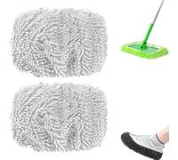 2025 New Reusable Microfiber Mop Pads, Reusable Mop Pads, Washable Dry Sweeping Cloths and Wet Mopping Cloths Mops Head Replacement Refills for Hardwood Surface Floor Cleaning (White,2pcs)