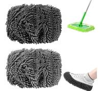 2025 New Reusable Microfiber Mop Pads, Reusable Mop Pads, Washable Dry Sweeping Cloths and Wet Mopping Cloths Mops Head Replacement Refills for Hardwood Surface Floor Cleaning (Gray,2pcs)