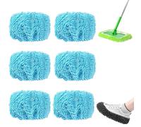 2025 New Reusable Microfiber Mop Pads, Reusable Mop Pads, Washable Dry Sweeping Cloths and Wet Mopping Cloths Mops Head Replacement Refills for Hardwood Surface Floor Cleaning (Blue,6pcs)