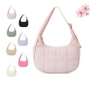 2025 New Small Puffer Crescent Shoulder Bag for Women Waterproof Fluffy Nylon Quilted Shoulder Adjustable Shoulder Strap (1PCS/A)