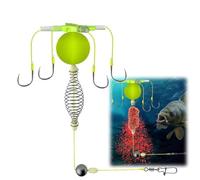 2025 New Spring Bait Cage, Four-Hook Anti-Tangle Fishing Set, Premium Fishing Hooks with Fish Hooks Holder (Number9)