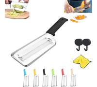 2025 New Stainless Steel Shredder Knife,304 Stainless Steel Cabbage Shredder,Multifunctional Shredder Knife For Vegetabless,Non-Slip Base,Double Blade,Easy To Use (Black)