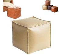 2025 New Stuffable Cushion Bag, Unstuffed Pouf Ottomans, 16 inch Floor Footrest Cushion Storage Solution, Pouf Cover for Foot Stool and Storage Ottoman, Multi for Living Rooms Bedrooms (Beige)