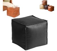 2025 New Stuffable Cushion Bag, Unstuffed Pouf Ottomans, 16 inch Floor Footrest Cushion Storage Solution, Pouf Cover for Foot Stool and Storage Ottoman, Multi for Living Rooms Bedrooms (Black)
