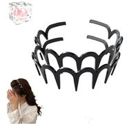 2025 New U Shape Fashion Tooth Hair Comb Headband, High Cranium Head Bands for Women's Hair for Women Gifts for Teen Girls (2 Pcs Black)