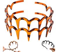 2025 New U Shape Fashion Tooth Hair Comb Headband, High Cranium Head Bands for Women's Hair, Upgrade Zig Zag Headbands for Women Gifts for Teen Girls (Amber*2)