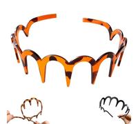 2025 New U Shape Fashion Tooth Hair Comb Headband, High Cranium Head Bands for Women's Hair, Upgrade Zig Zag Headbands for Women Gifts for Teen Girls (Amber)