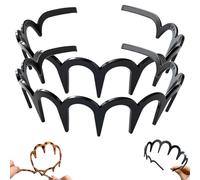 2025 New U Shape Fashion Tooth Hair Comb Headband, High Cranium Head Bands for Women's Hair, Upgrade Zig Zag Headbands for Women Gifts for Teen Girls (Black*2)
