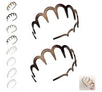 2025 New U Shape Fashion Tooth Hair Comb Headband, Tortoise Shell Headband with Teeth, High Cranium Head Bands, Zig Zag Headbands for Women, Girls Hair Accessory Styling (2pcs-8)