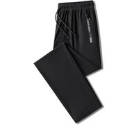 2025 New Unisex Ultra Stretch Ice Silk Quick Drying Comfort Casual Pants, Black Straight, 2XL