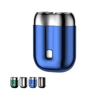 2025 New Upgrade Pocket Shaver USB Mini Shavers for Men,Mini Dual-Head Electric Shaver, Washable Double Head, Pocket Size for Home, Car, Travel (Blue)