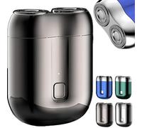 2025 New Upgrade Pocket USB Mini Shavers for Men-Waterproof Dual Head | 90 Min Fast Charge | Portable Travel Razor | Car/Backpack/Gym Essentials | Wet & Dry Shaving (Gray)