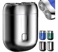 2025 New Upgrade Pocket USB Mini Shavers for Men-Waterproof Dual Head | 90 Min Fast Charge | Portable Travel Razor | Car/Backpack/Gym Essentials | Wet & Dry Shaving (Silver)
