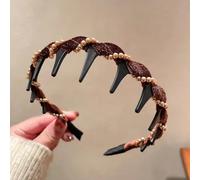 2025 New Vintage High Cranium Artificial Pearl Hairband, Elegant Pearl Headbands for Women, Anti-slip Decorative Hair Bands Fashion Hair Accessories for Women (H)