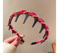 2025 New Vintage High Cranium Artificial Pearl Hairband, Elegant Pearl Headbands for Women, Anti-slip Decorative Hair Bands Fashion Hair Accessories for Women (J)