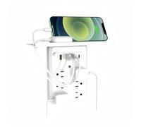 2025 New Wall Outlet Extender with Shelf Night Light, Surge Protector Multi-Plug Outlet with USB Ports, Power Socket Expander for Home & Office & Travel Outdoor