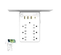 2025 New Wall Outlet Extender With Shelf Night, Wall Outlet Extender With Shelf Night, Multifunctional Power Strip Withs Usb, 6 Ac Outlets, 3 Usb & Usbs C Charging Ports, For Home Office (1pcs)