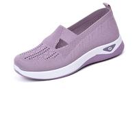 2025 New Women's Woven Orthopedic Breathable Soft Shoes Go Walking Slip on Foam Shoes Hands Free Slip in Sneakers Arch Support (J,39)