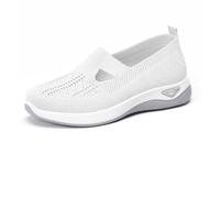 2025 New Women's Woven Orthopedic Breathable Soft Shoes Go Walking Slip on Foam Shoes Hands Free Slip in Sneakers Arch Support (L,38)
