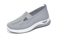 2025 New Women's Woven Orthopedic Breathable Soft Shoes Go Walking Slip on Foam Shoes Hands Free Slip in Sneakers Arch Support (H,39)