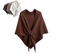 2025 New Wraps for Women, Solid Color Shawl, Elegant Soft Light Weight Knitted Triangular Shawl for All Seasons Daily Wear Wedding Travel, marrone, Taglia unica