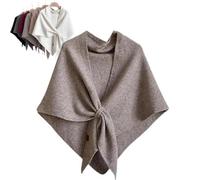 2025 New Wraps for Women, Solid Color Shawl, Elegant Soft Light Weight Knitted Triangular Shawl for All Seasons Daily Wear Wedding Travel, marrone, Taglia unica