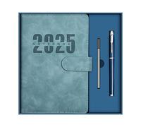 2025 Notebook, Leather Notebook, Goals Schedule Notepad, Start Anytime Planner, A5 Size System Agenda 1 Page Per Day Start Anytime Goal Setting Enhances Organization Easy to Use Versatile