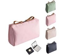 2025 nouvelle mini pochette de maquillage de voyage rationalisée pour les fraudes, organizateur portatile pour femmes d'eau, rangement compact, idéal pour la lecture et l'Organisation (pink)