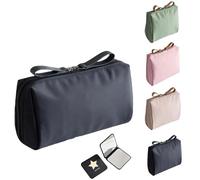 2025 nouvelle mini pochette de maquillage de voyage rationalisée pour les fraudes, organizateur portatile pour femmes d'eau, rangement compact, idéal pour la lecture et l'Organisation (black)
