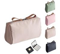 2025 nouvelle mini pochette de maquillage de voyage rationalisée pour les fraudes, organizateur portatile pour femmes d'eau, rangement compact, idéal pour la lecture et l'Organisation (khaki)