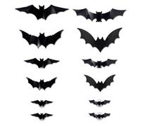 2025 Nuova 3d Di Halloween 3d, Led Light Up Bat Decorazioni Halloween, Set Led Up Applicato Set Bacche Applicamento Molto Multi-Pack Adesivi, 12 Pezzi