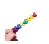 2025 Nuova clip di capelli del cuore dell'arcobaleno della ragazza per la clip di becco d'anatra di una linea delle donne