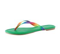 2025 Nuove Infradito Con Suola In Gomma Antiscivolo Rossa Colorata Indossata Fuori La Spiaggia Infradito Estate Casual Luce Pantofole, Verde, 38 EU