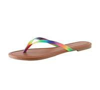 2025 Nuove Infradito Con Suola In Gomma Antiscivolo Rossa Colorata Indossata Fuori La Spiaggia Infradito Estate Casual Luce Pantofole, Marrone, 37.5 EU