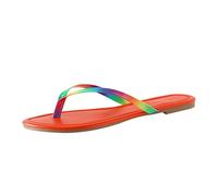 2025 Nuove Infradito Con Suola In Gomma Antiscivolo Rossa Colorata Indossata Fuori La Spiaggia Infradito Estate Casual Luce Pantofole, Arancione, 37.5 EU