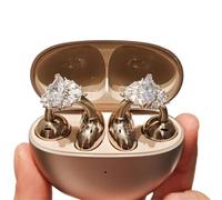 2025 Nuovi accessori personalizzabili con clip for orecchini con diamanti flash, ciondoli for auricolari in zircone, regalo di gioielli di moda for le donne(1 Pair White Diamond)