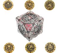 2025 Nuovi dadi di trottola DND, Set di dadi metallici 7 in 1 con rilievo 3D, dadi poliedrici per Giochi di ruolo Dungeon e Draghi, Accessori D&D per MJ e Giocatori.