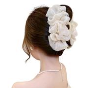 2025 Nuovi fermagli per capelli in seta chiffon, clip a bolla di arco, clip per artigli per capelli in tulle a rete, strumento per lo styling dei capelli della signora