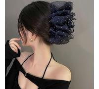 2025 Nuovi fermagli per capelli in seta chiffon, clip a bolla di arco, clip per artigli per capelli in tulle a rete, strumento per lo styling dei capelli della signora