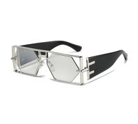 2025 Nuovi occhiali da sole personalizzati, occhiali da sole alla moda di Instagram for celebrità europee e americane hip hop(Silver/Mercury)