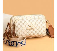 2025 Nuovi Stile Moda Classica Versatile Borsa a Spalla Quadrata in Colore Unito in Tessuto PU Impermeabile con Disegno a Diamante, Decorazione con Logo Animale in Metallo Retrò, Motivo a Lettera, Ada