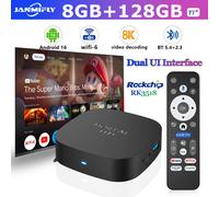 2025 Nuovo Android TV Box T1 + Rockchip RK3518 Android 16 8GB RAM 128GB ROM WiFi 6 BT 5.4 Dual UI 8K Ultra HD Smart Media Player