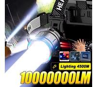 2025 Nuovo faro LED ad alta potenza da 800 W 10000000 Lanterna da caccia da lavoro da campeggio all'aperto con zoom super luminoso LM