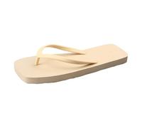 2025 Nuovo Flip Flop Sottile Per Le Donne Estate Spiaggia Vacanza di Base Perizoma Sandalo Gomma Slip On Doccia, Beige, 40.5 EU