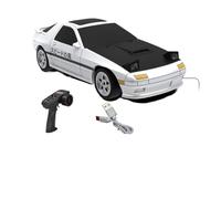 [2025 Nuovo modello] 1/64 Scala Q Edition RC Drift Car, 4WD, ESP Gyro, Controllo completo proporzionale, intercambiabili Racing/Drift Pneumatici, Luci LED, Desktop Racing (Modello A - Rosso) (Bianco