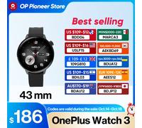 2025 Nuovo OnePlus Watch 3 Versione globale da 43 mm SmartWatch Display AMOLED da 1,32 pollici Fino a 60 ore di durata della batteria Sistema operativo di Google GPS NFC Silver Steel Global Version